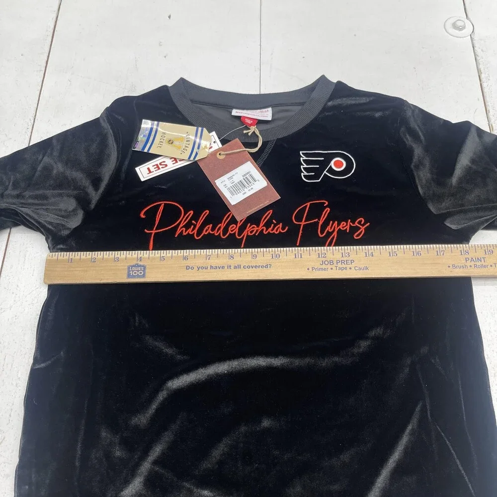 Philadelphia Flyers Pajama Set Girls Large 14 Black NHL Hockey Mitchell & Ness